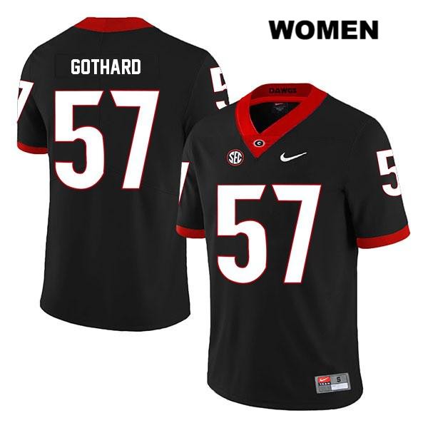 Georgia Bulldogs Women's Daniel Gothard #57 NCAA Legend Authentic Black Nike Stitched College Football Jersey SRV3056LW